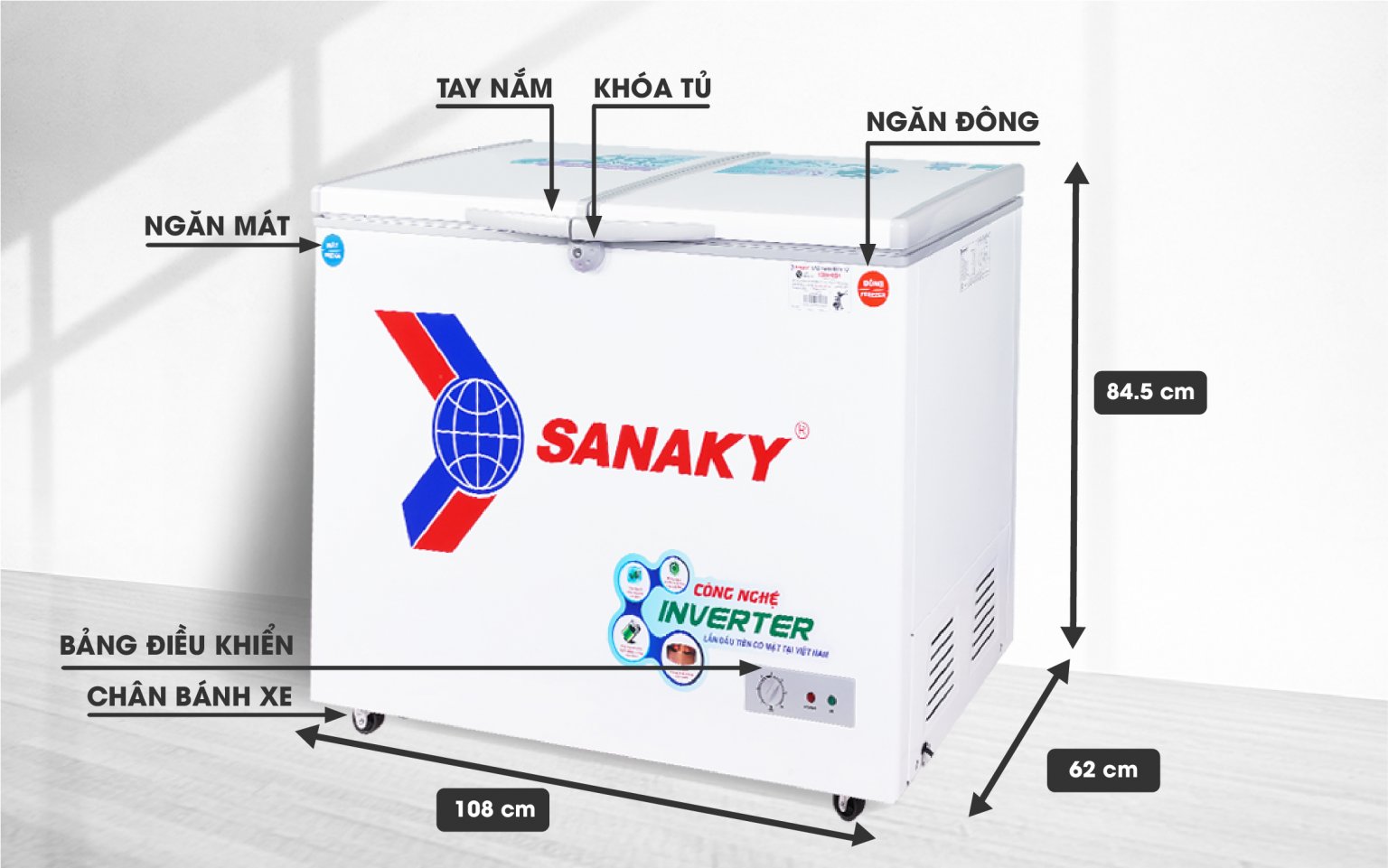Tủ đông Inverter Sanaky VH-2899W3 280 lít