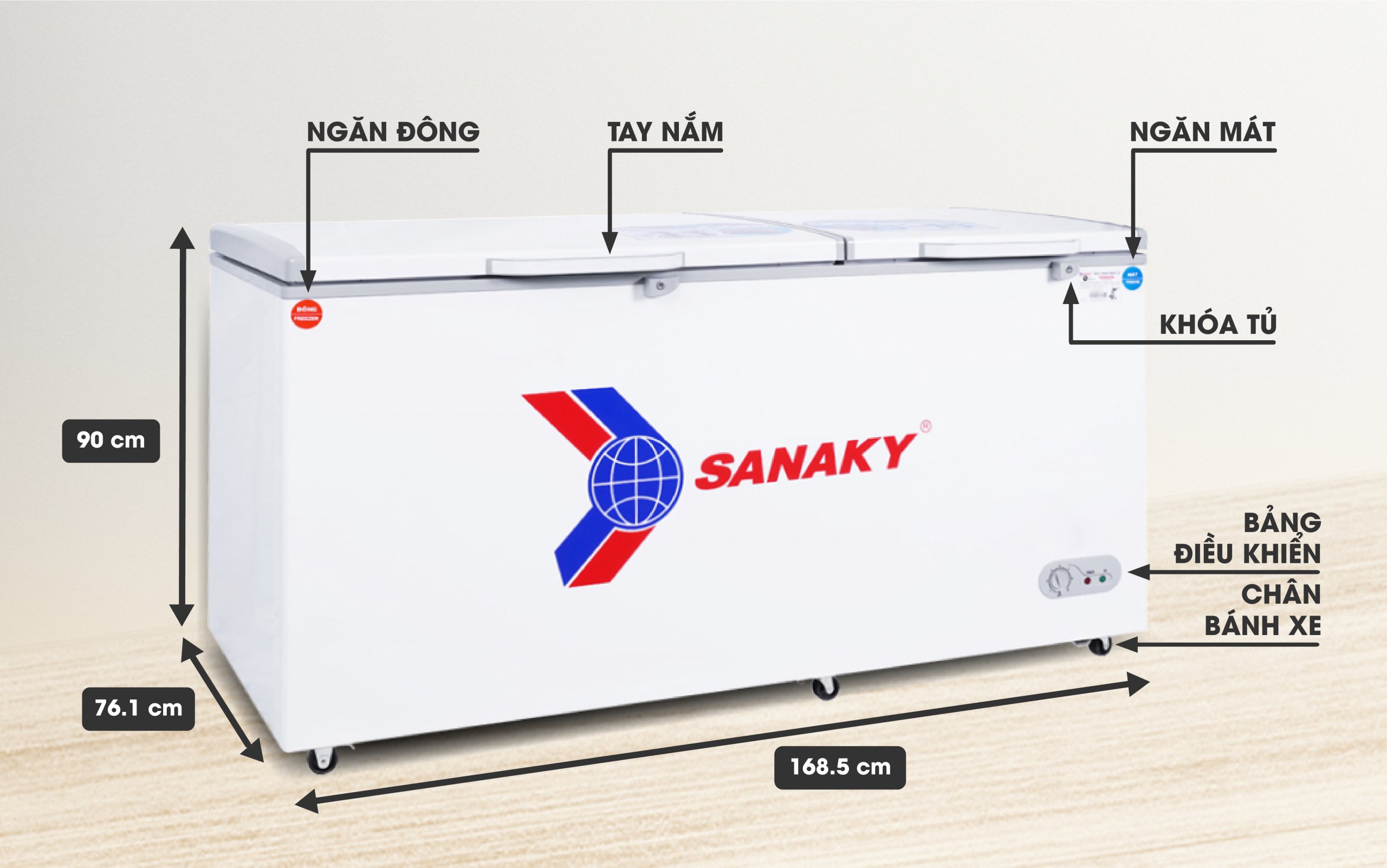 Tủ đông Sanaky VH-668W2 660 lít