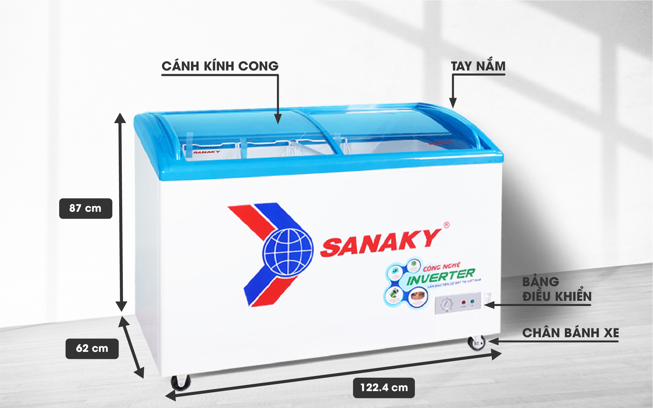 Tủ đông Sanaky Inverter VH-4899K3 480 lít