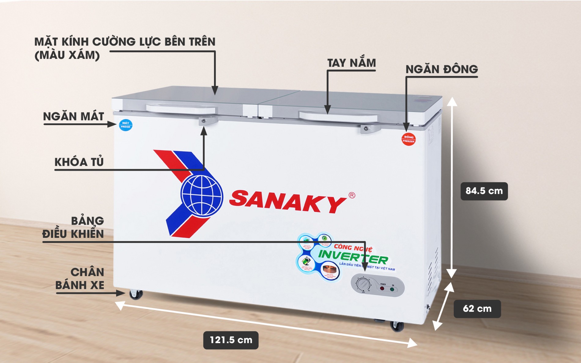 Tủ đông Inverter Sanaky VH-3699W4KD 360lit
