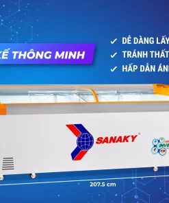 Tủ Đông Trưng Bày Sanaky Inverter VH-1099K3A 750 lít