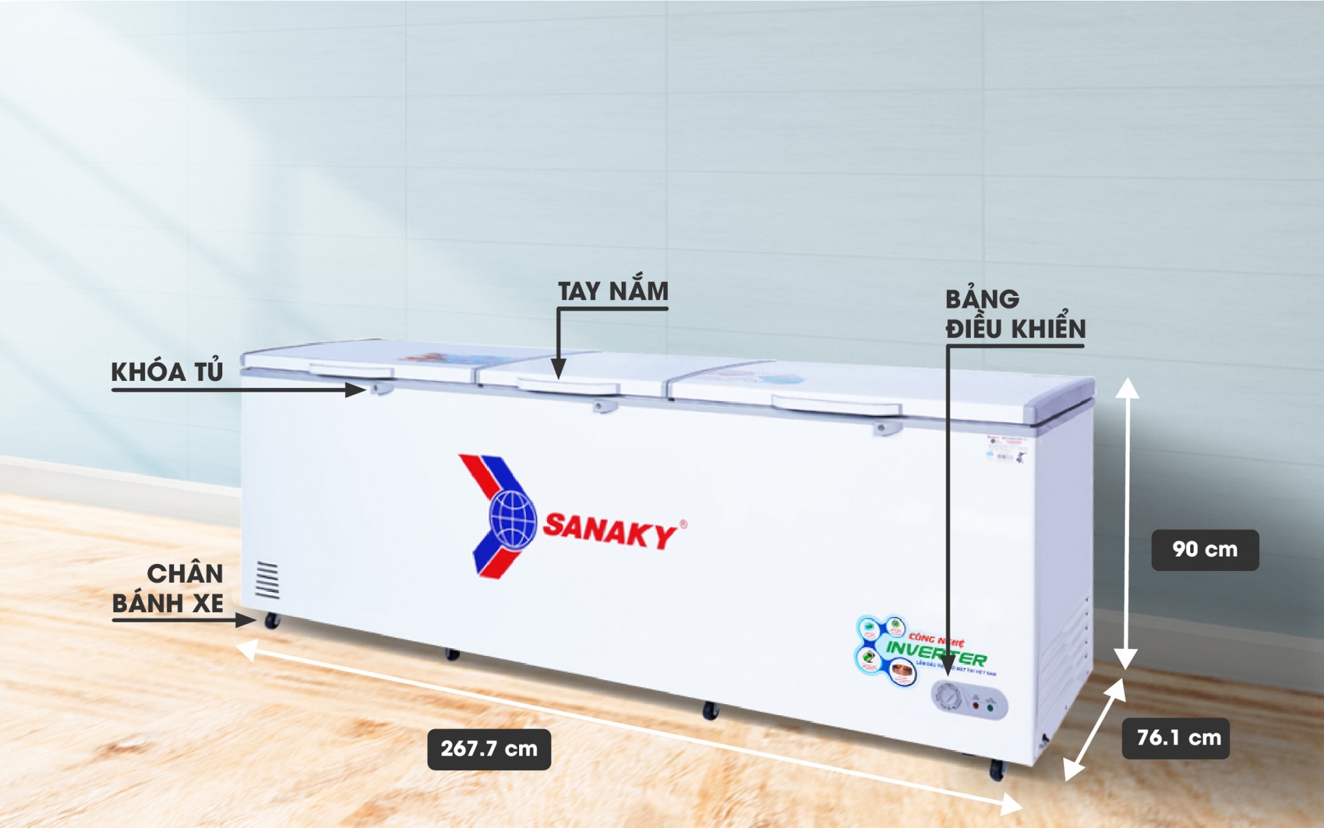 Tủ đông Inverter Sanaky VH-1199HY4K 1100 lít